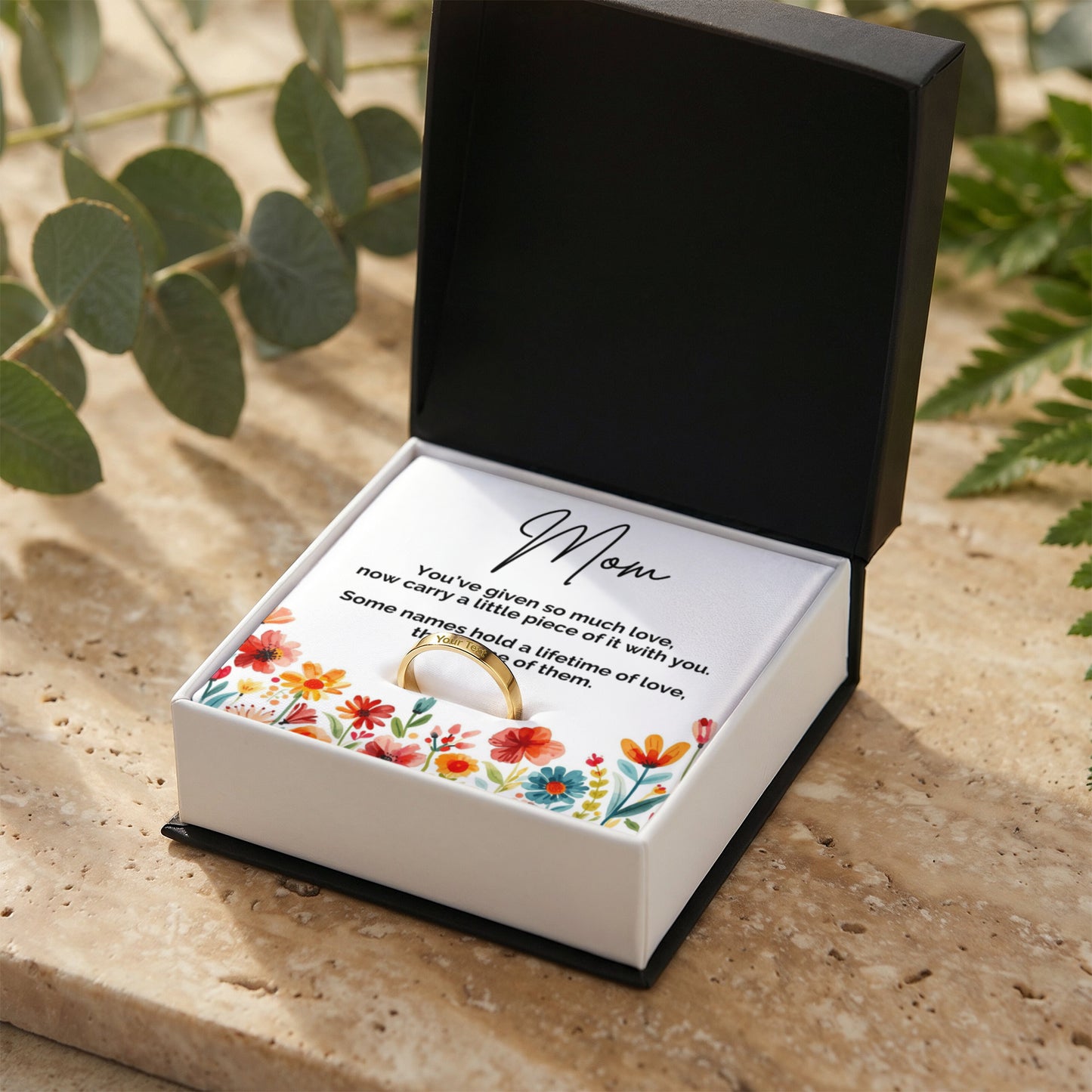 The Stackable Keepsake Name Ring for Mom