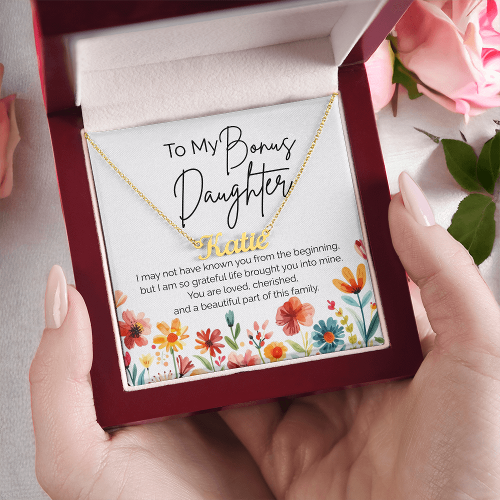 Bonus Daughter Necklace – Personalized Gift for Stepdaughter