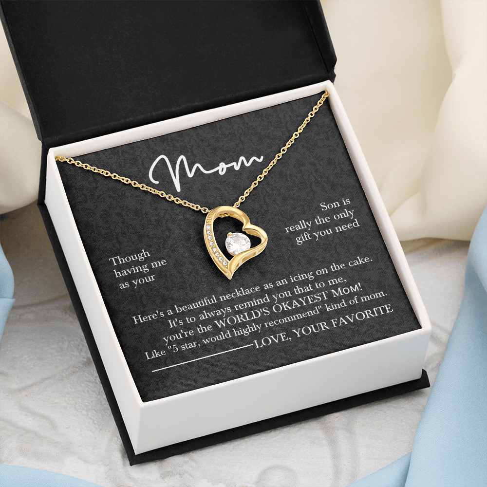 Mother's Day Gift from Son to Mom, Heart Necklace