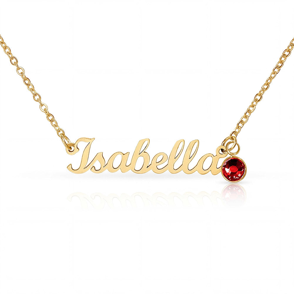 Custom Name & Birthstone Necklace for Daughter from Mom