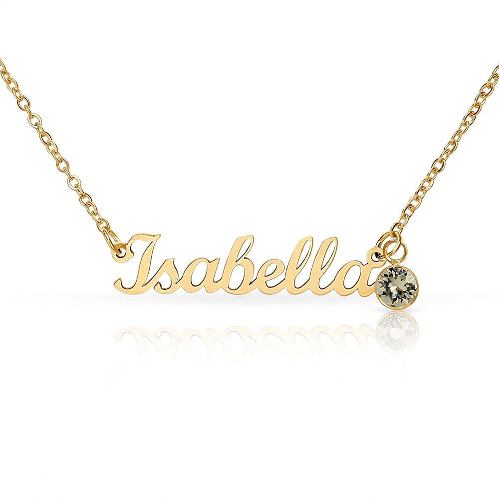 Custom Name & Birthstone Necklace for Daughter from Mom