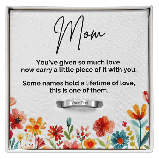 The Stackable  Keepsake Name Ring for Mom