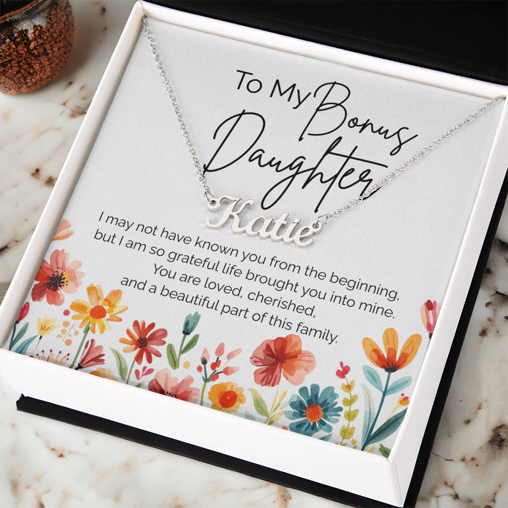Bonus Daughter Necklace – Personalized Gift for Stepdaughter