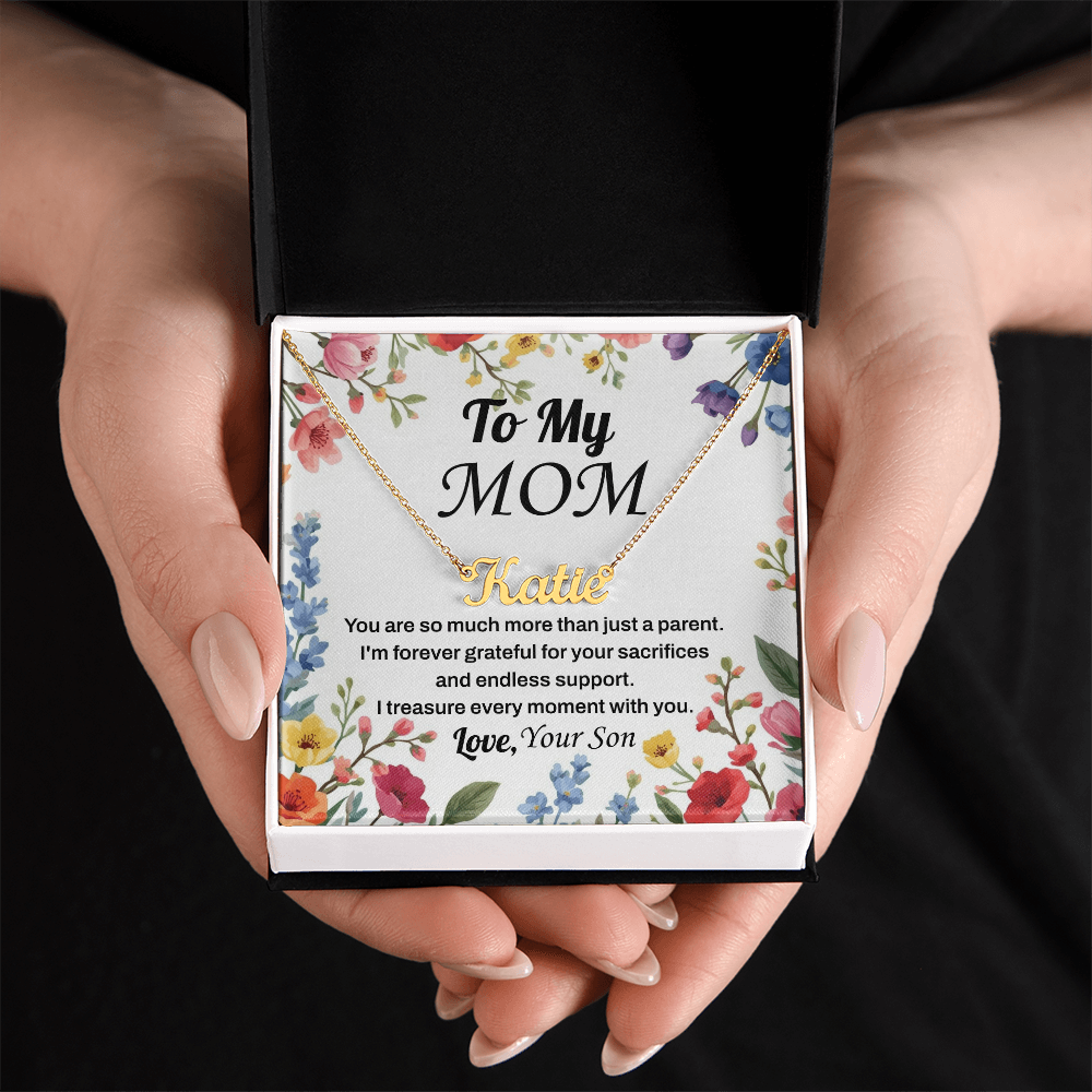 Custom Name Necklace for Mom for Mother's Day from Son