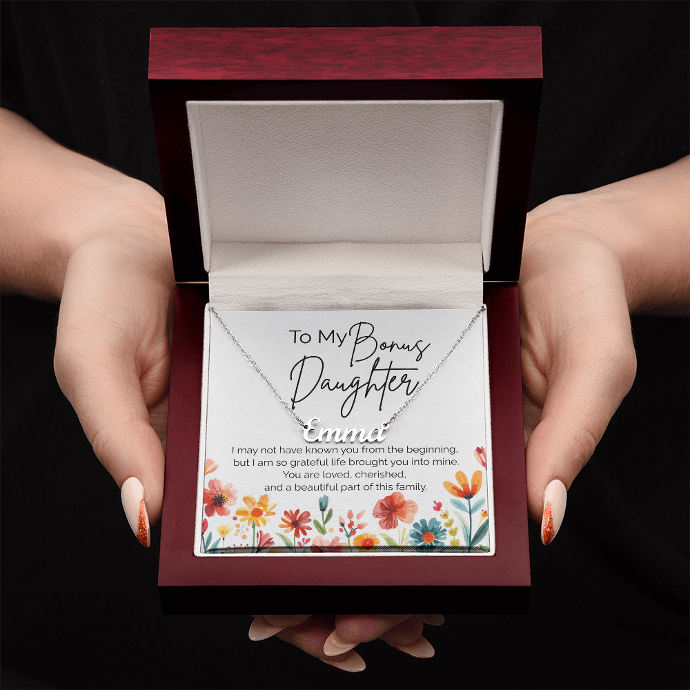 Bonus Daughter Necklace – Personalized Gift for Stepdaughter