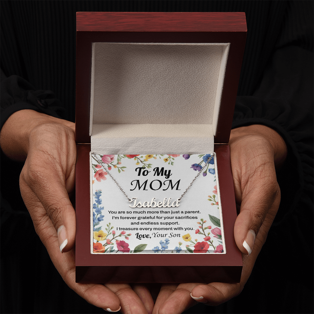 Custom Name Necklace for Mom for Mother's Day from Son