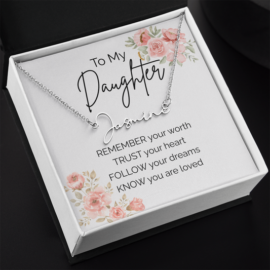 Custom Name Necklace for Daughter from Mom
