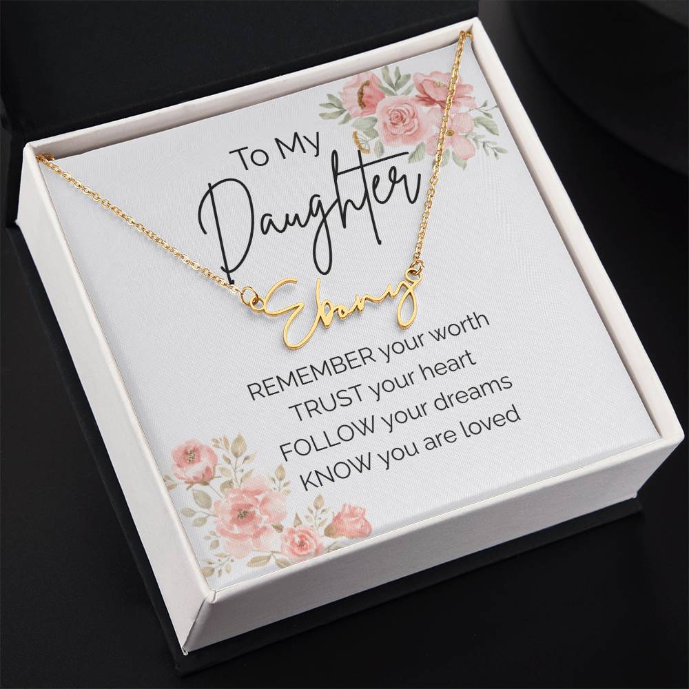 Custom Name Necklace for Daughter from Mom