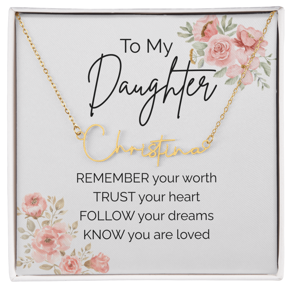 Custom Name Necklace for Daughter from Mom
