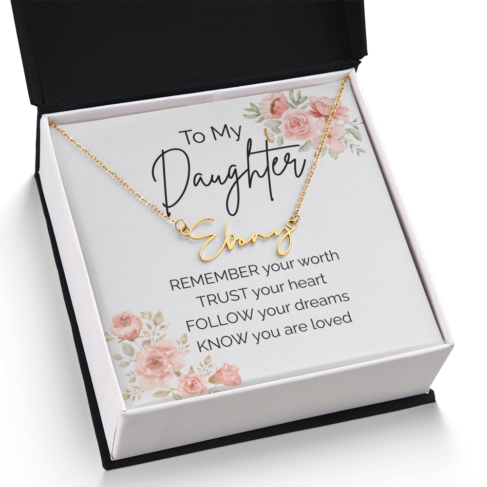 Custom Name Necklace for Daughter from Mom