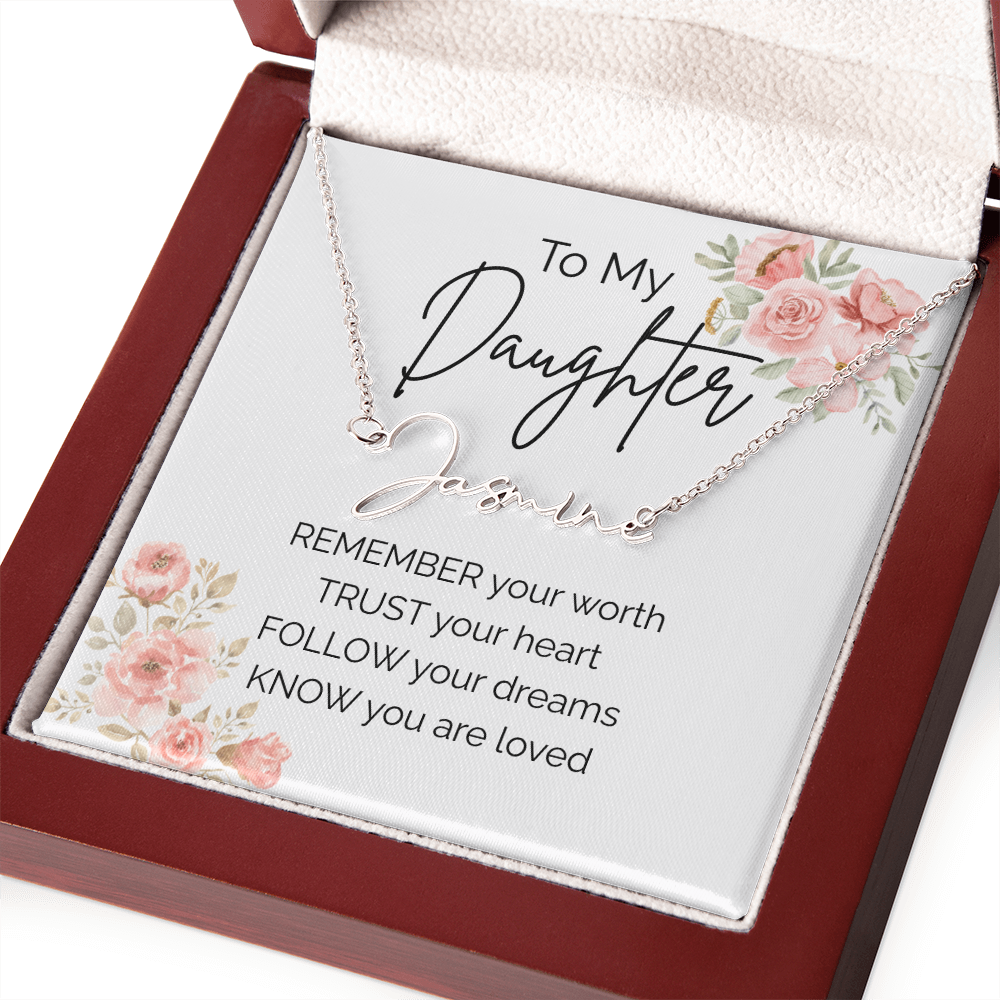 Custom Name Necklace for Daughter from Mom