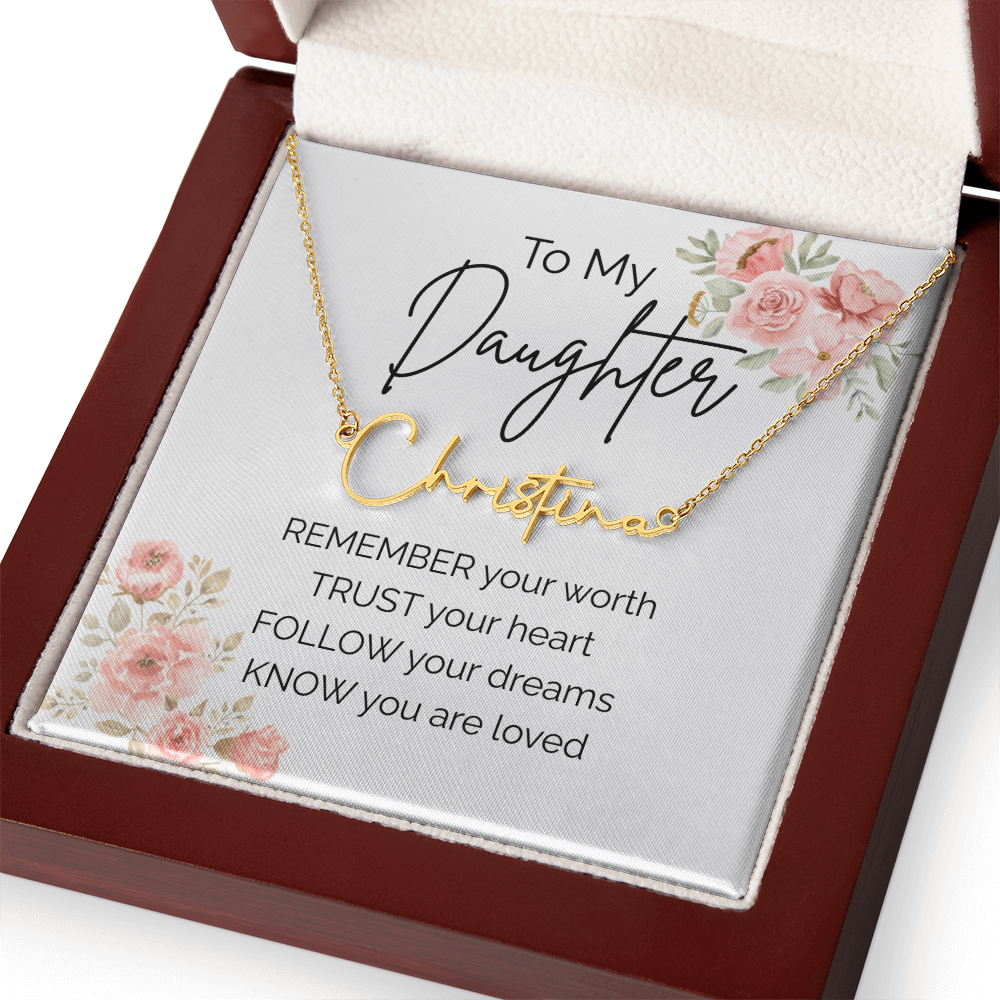 Custom Name Necklace for Daughter from Mom