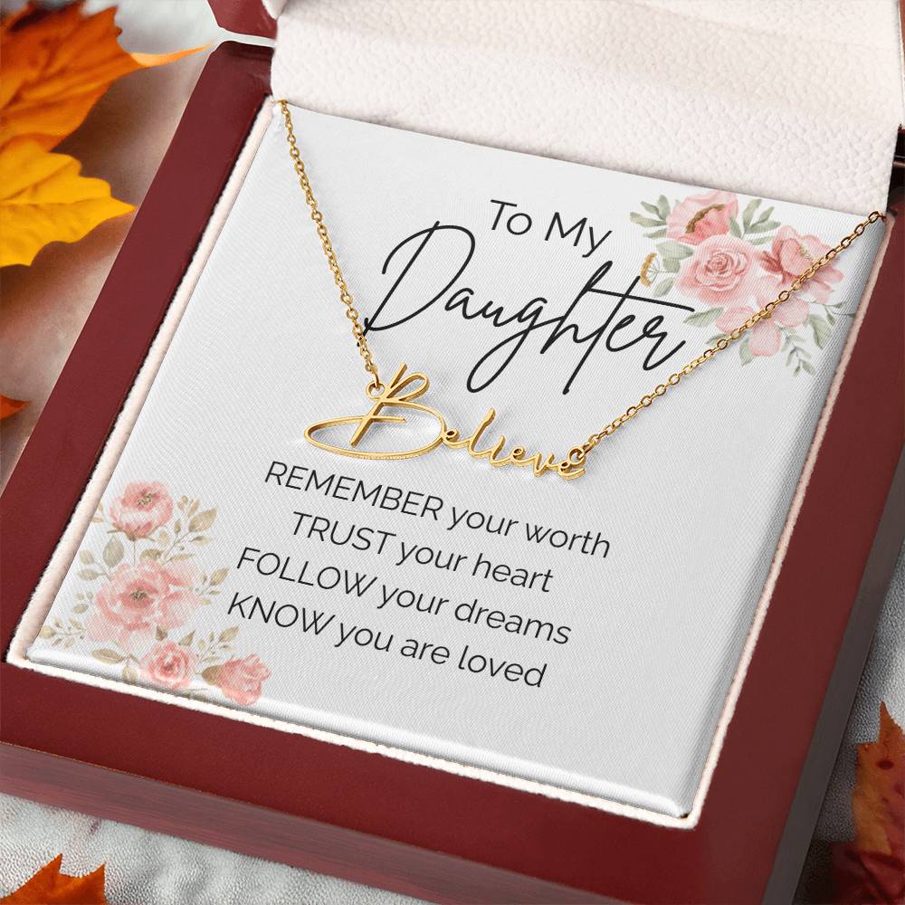 Custom Name Necklace for Daughter from Mom