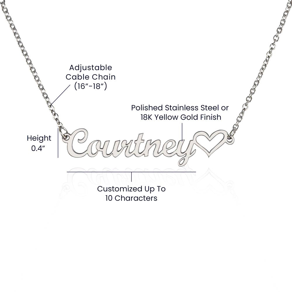 Custome Heart Name Necklace for Daughter - Gift from Mom