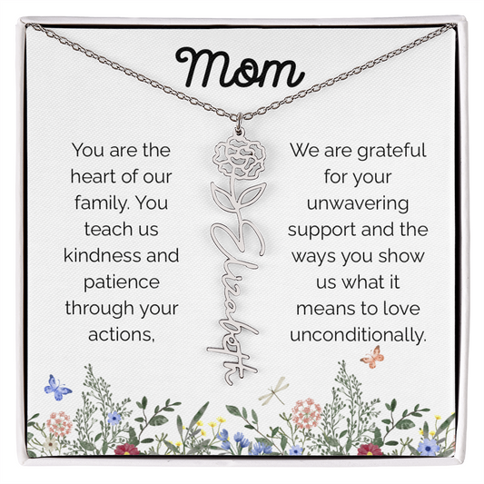 To My Mom | Custom Birth Flower Necklace