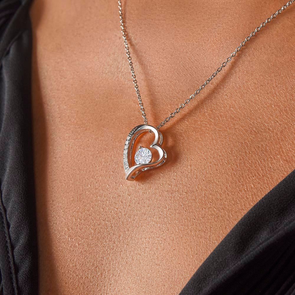 Gift for Mom – Heart Necklace with Floral Message Card