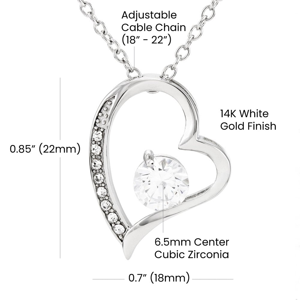 Gift for Mom – Heart Necklace with Floral Message Card