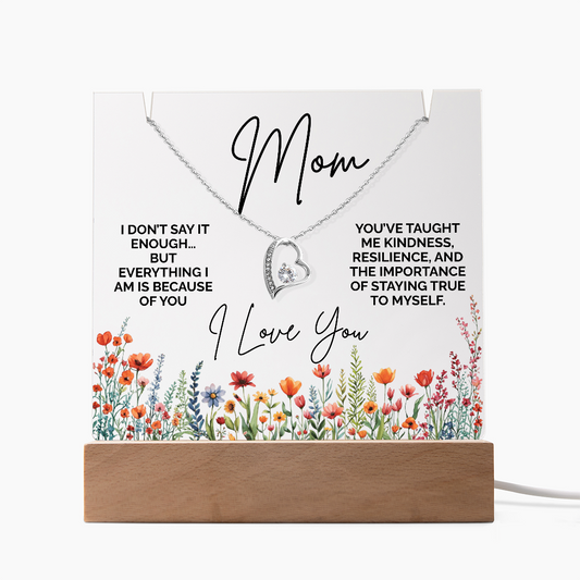 Meaningful Gift for Mom – Keepsake Acrylic & Necklace Set