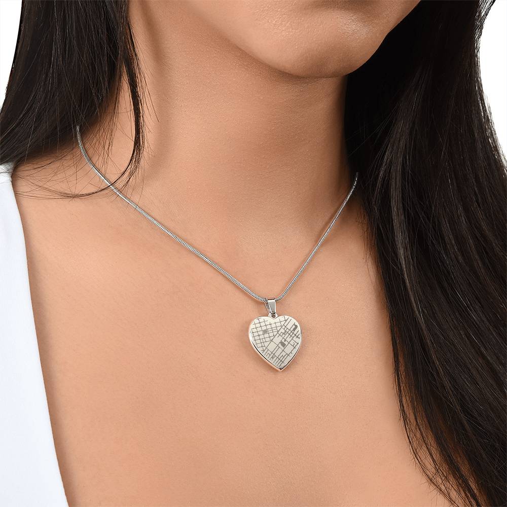 Our Special Place - Custom Heart Necklace with Map