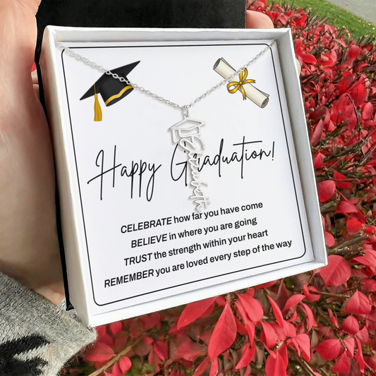 Custom Graduation Name Necklace – Personalized Gift for Daughter