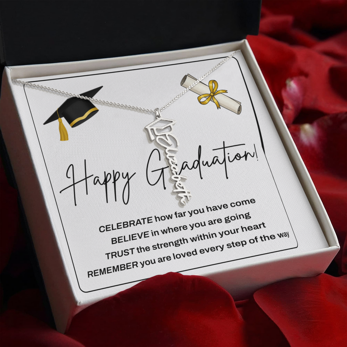 Custom Graduation Name Necklace – Personalized Gift for Daughter