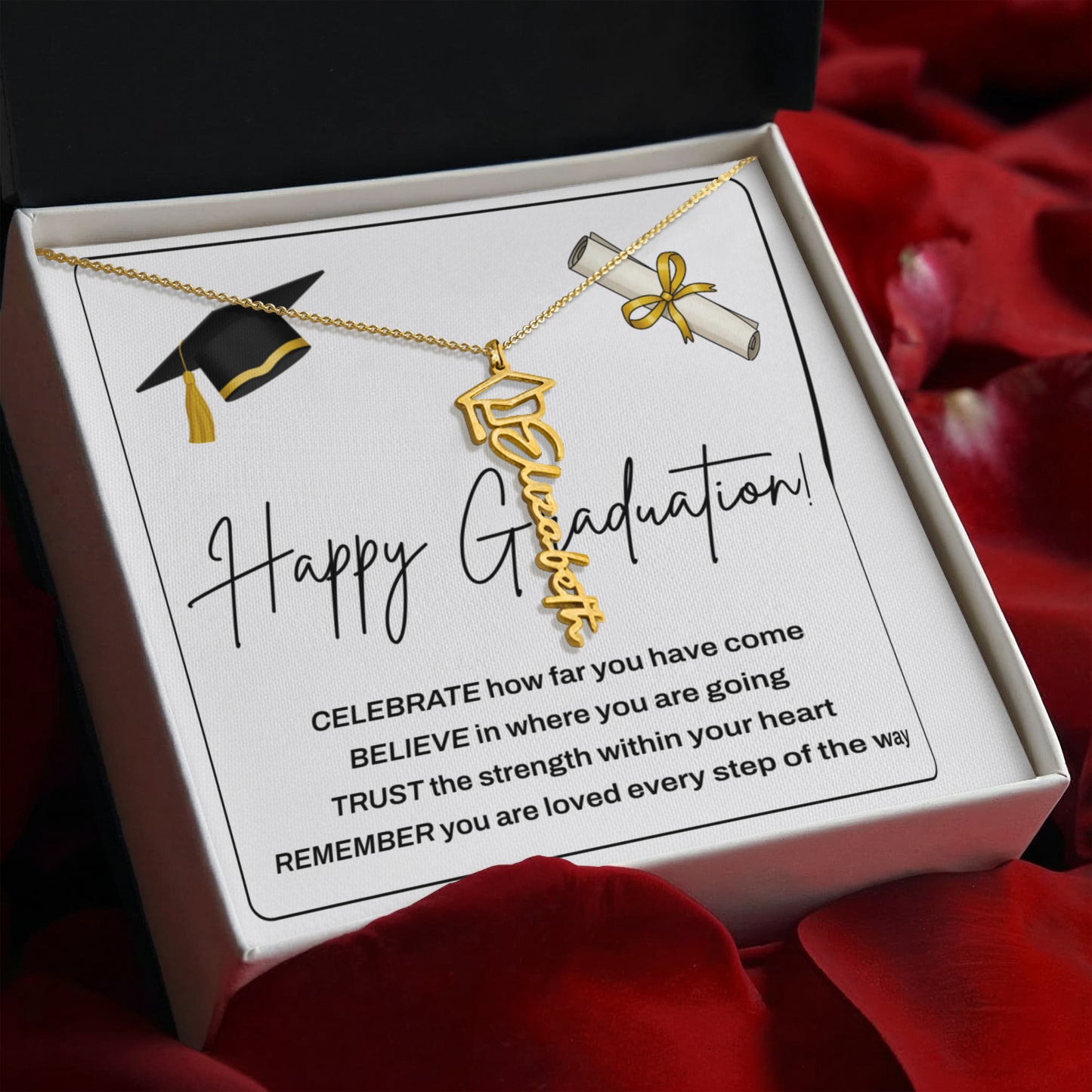 Custom Graduation Name Necklace – Personalized Gift for Daughter